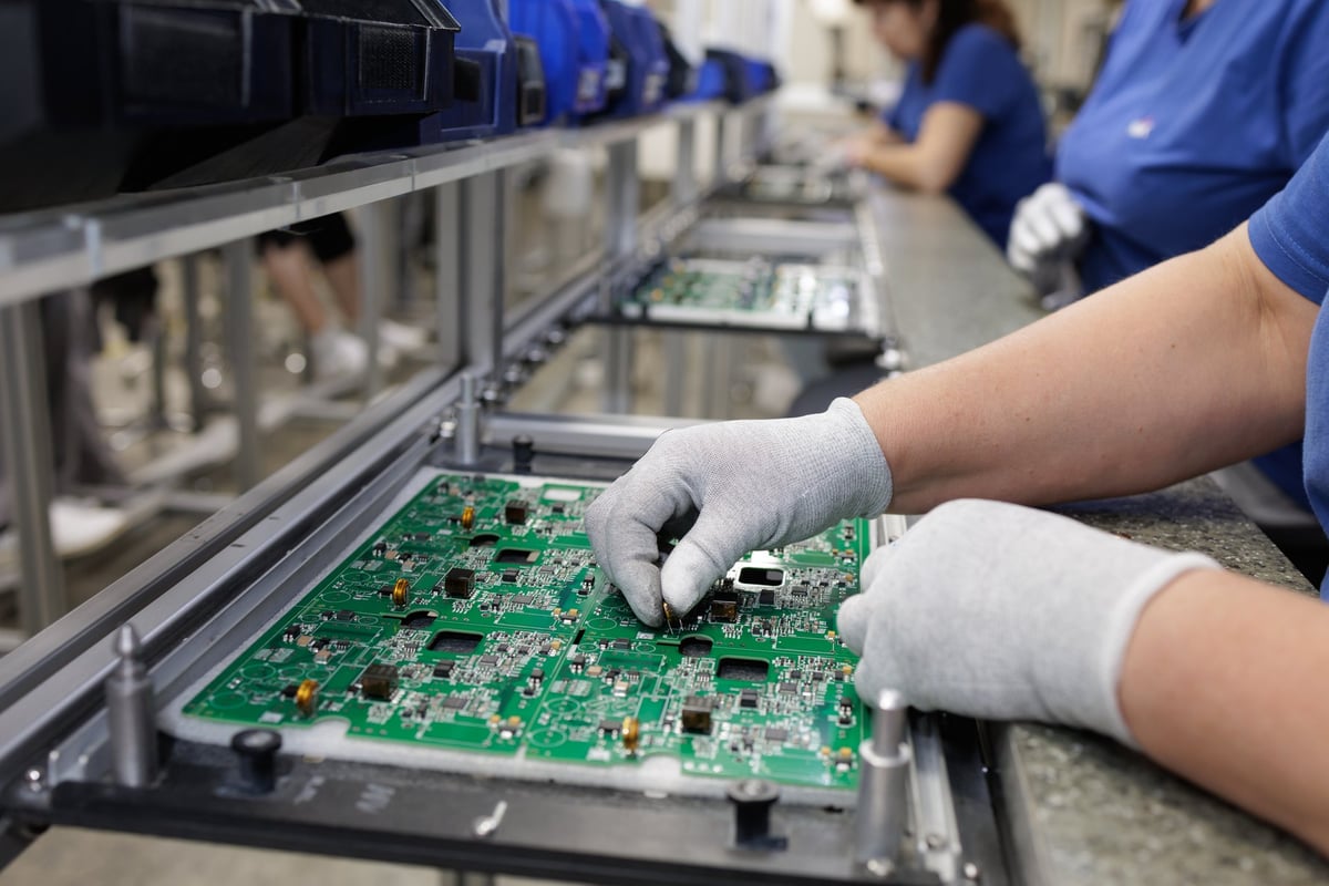 Electronic components manufacturing with circuit board assembly